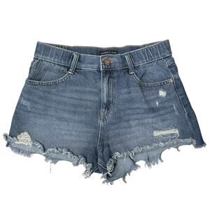 2/$15 Sincerely Jules Cut Off Denim Shorts Blue Jean Elastic Waist Size 7/28